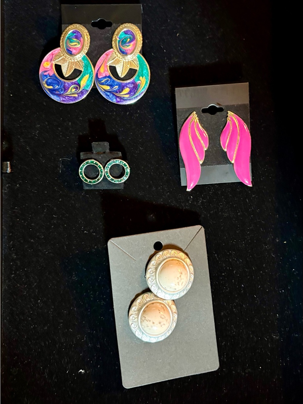 Colorful Multicolor Swirl Statement Earrings - Women Accessories